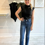 FAUX SUEDE MOCK NECK BODYSUIT