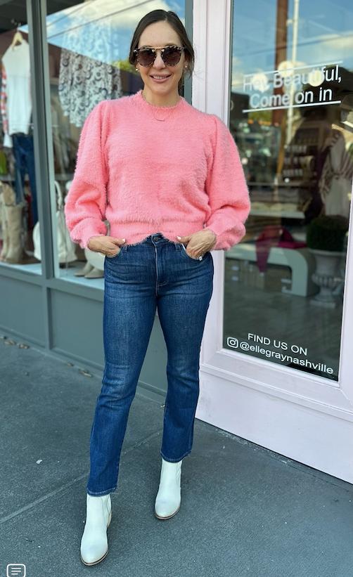 CREWNECK BUBBLE SLEEVE SWEATER