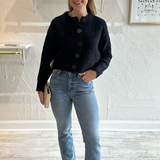 LG BUTTON CROP SWEATER