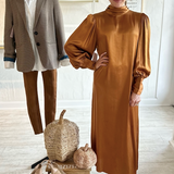 L/S TIE NECK MAXI