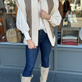 VEGAN LEATHER SHERPA VEST