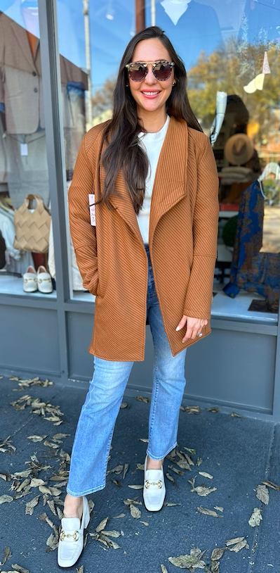 OPEN FRONT KNIT CARDIGAN