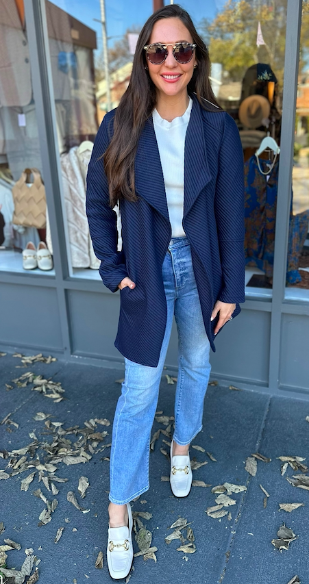 OPEN FRONT KNIT CARDIGAN