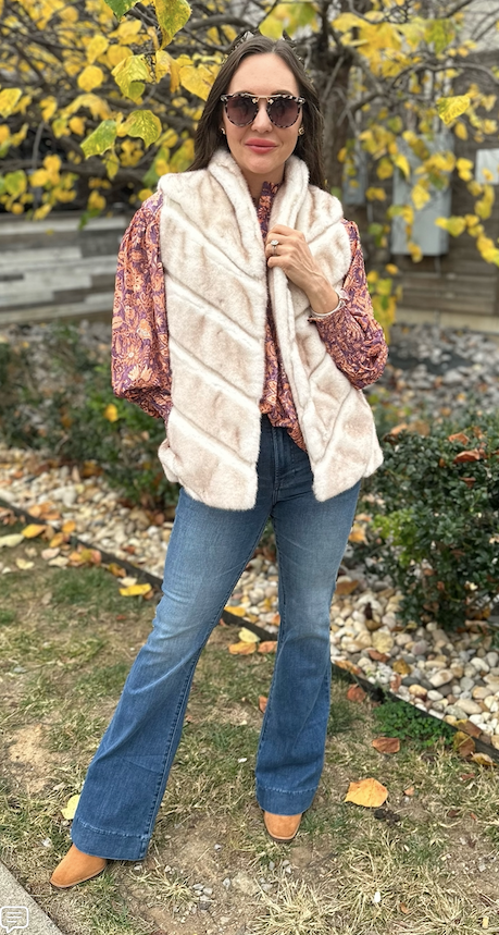 FAUX FUR OPEN FRONT VEST