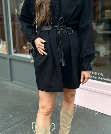 LSLV  COTTON WASHED TWILL DRESS