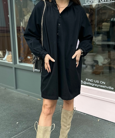 LSLV  COTTON WASHED TWILL DRESS