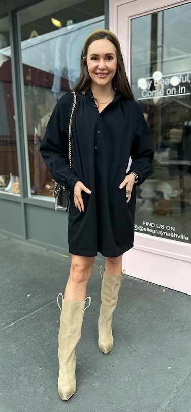 LSLV  COTTON WASHED TWILL DRESS