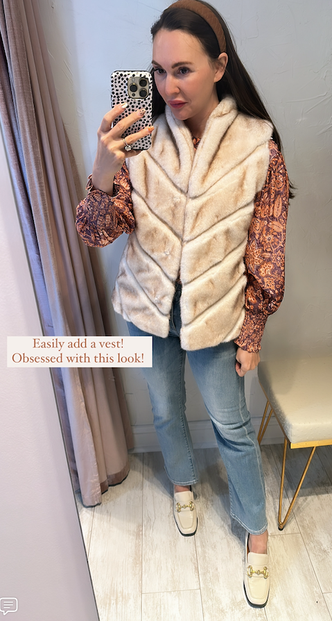 FAUX FUR OPEN FRONT VEST