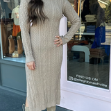 CABLE KNIT MIDI DRESS