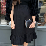 MIXED MEDIA KNIT MIDI DRESS