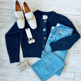 LG BUTTON CROP SWEATER