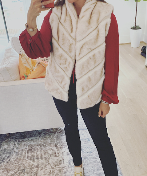 FAUX FUR OPEN FRONT VEST
