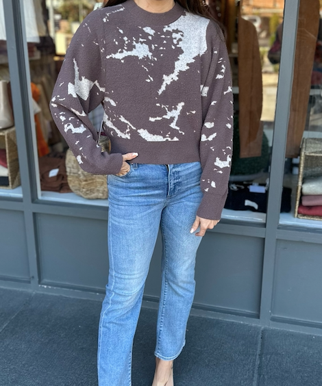 CARRARA MARBLE PRINT SWEATER