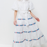 POPLIN TRIMMED MIDI DRESS