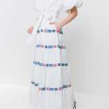 POPLIN TRIMMED MIDI DRESS