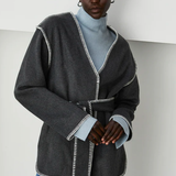 WOOL BLEND WRAP COAT