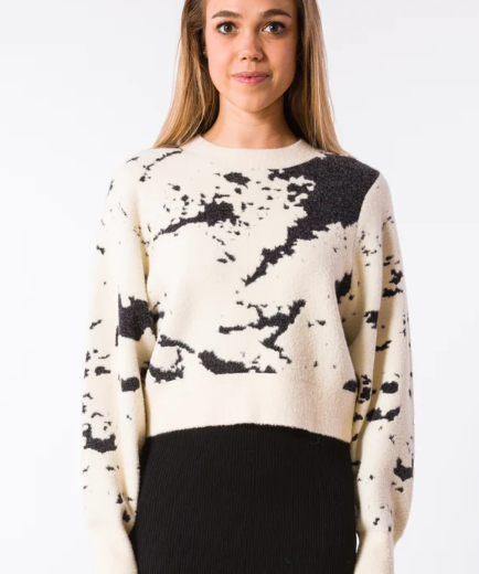 CARRARA MARBLE PRINT SWEATER