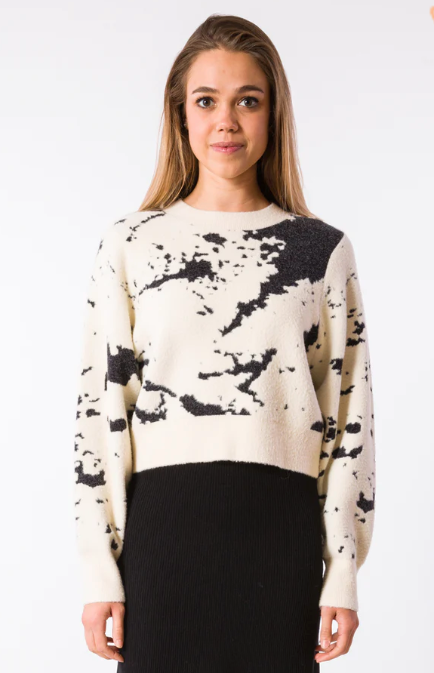 CARRARA MARBLE PRINT SWEATER
