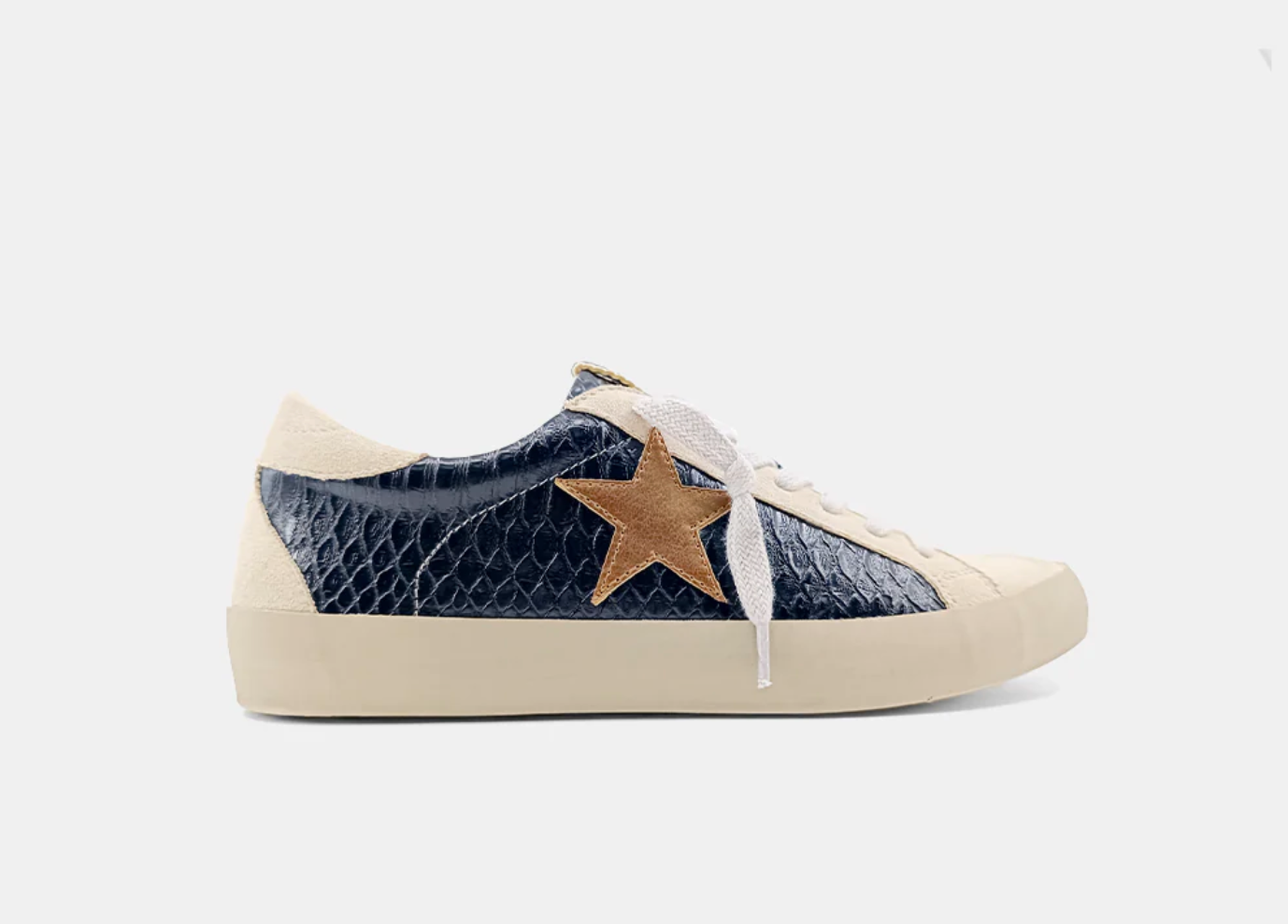 BLACK SNAKE AND SUEDE SNEAKERS