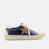 BLACK SNAKE AND SUEDE SNEAKERS