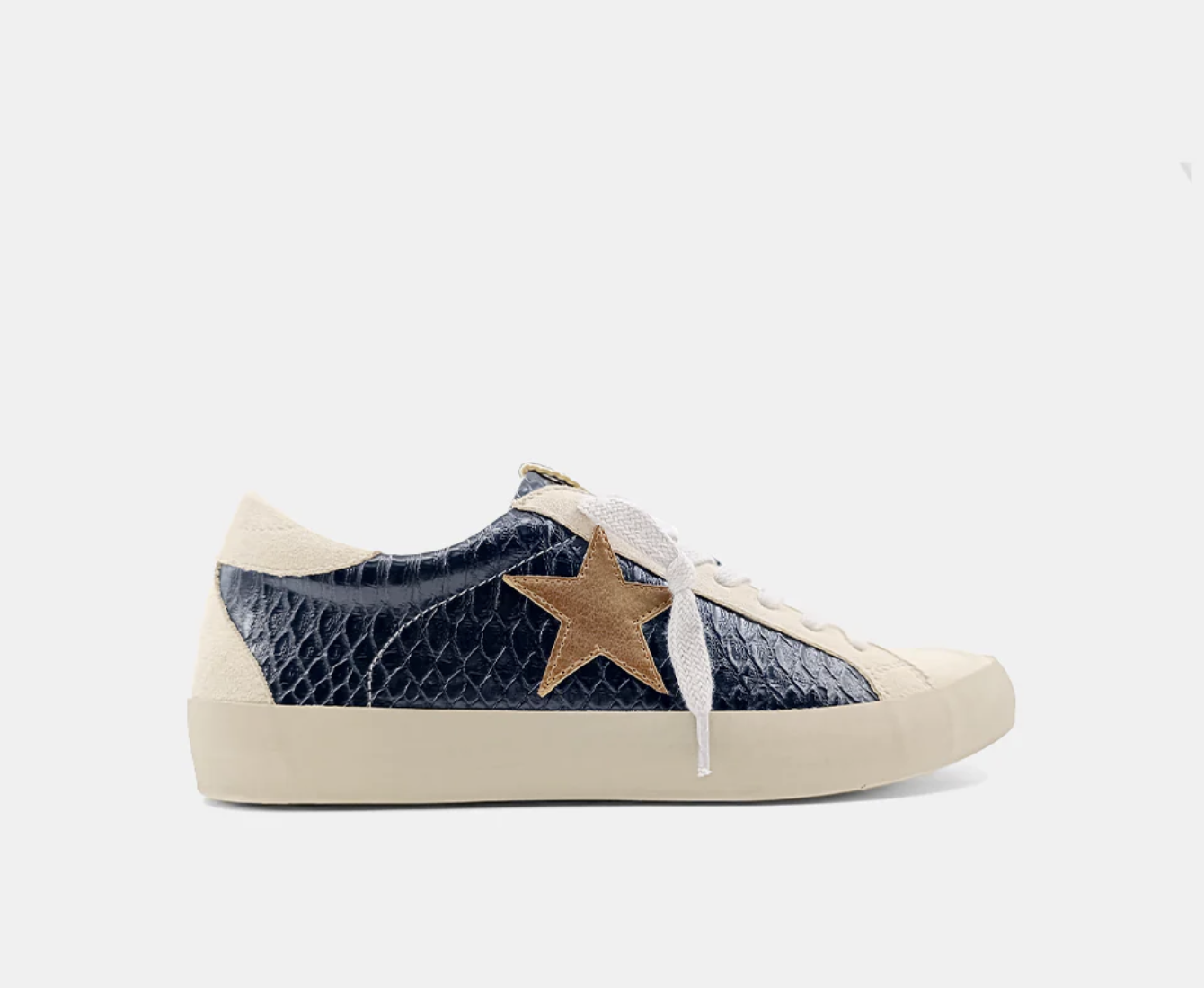 BLACK SNAKE AND SUEDE SNEAKERS