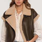 LEATHER SHERPA LINED VEST