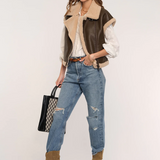 LEATHER SHERPA LINED VEST