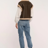 LEATHER SHERPA LINED VEST