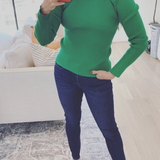 PUFF SLEEVE KNIT RIBBED TOP (additional colors)