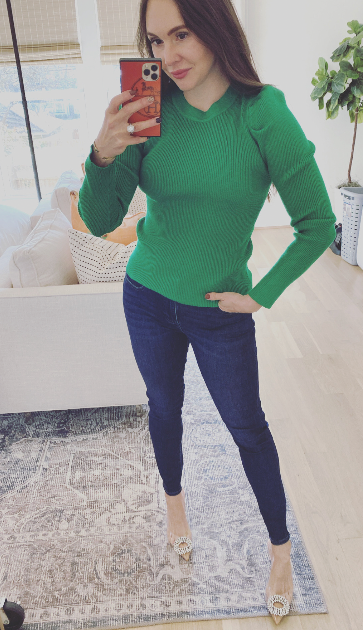 PUFF SLEEVE KNIT RIBBED TOP (additional colors)