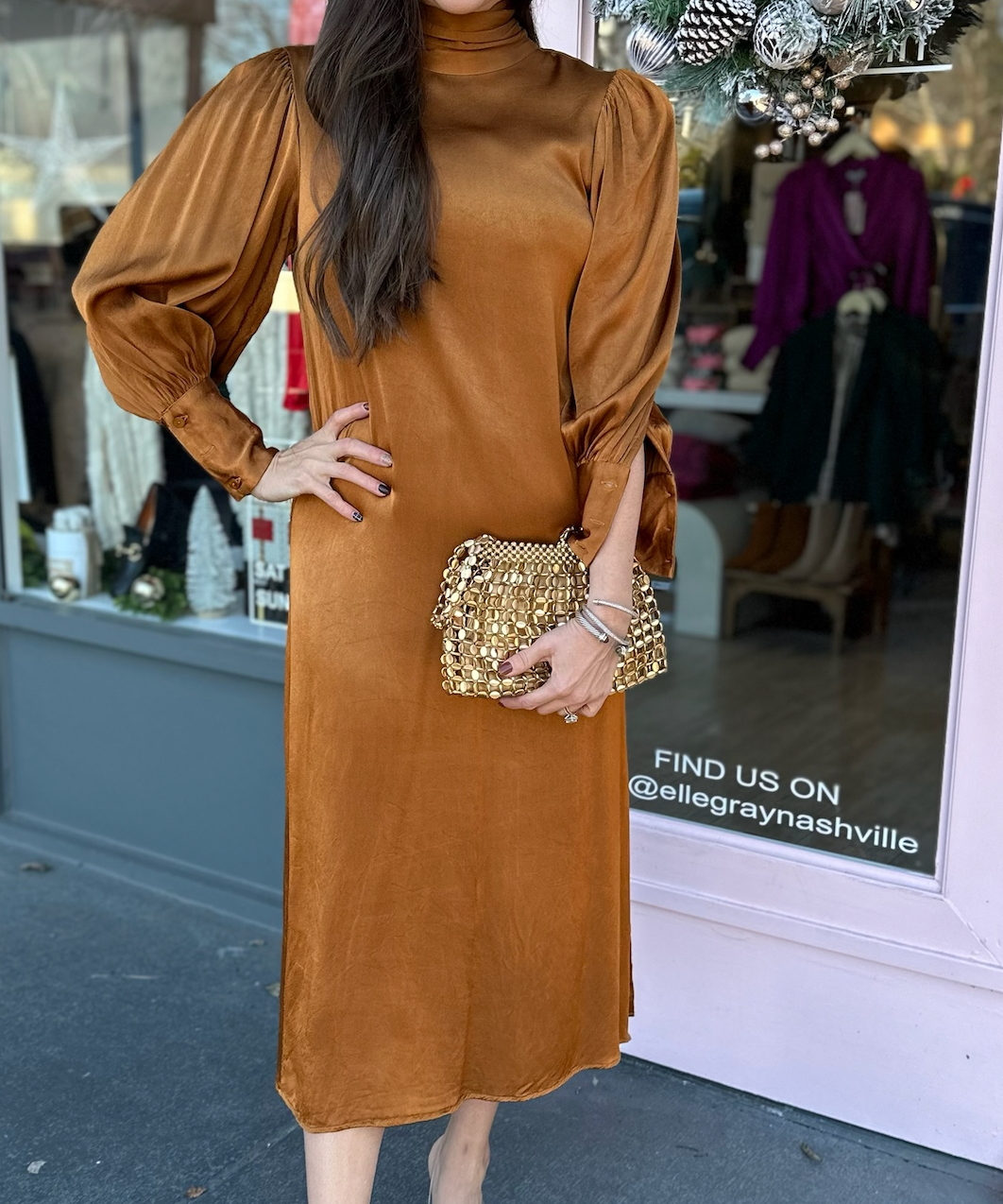 L/S TIE NECK MAXI