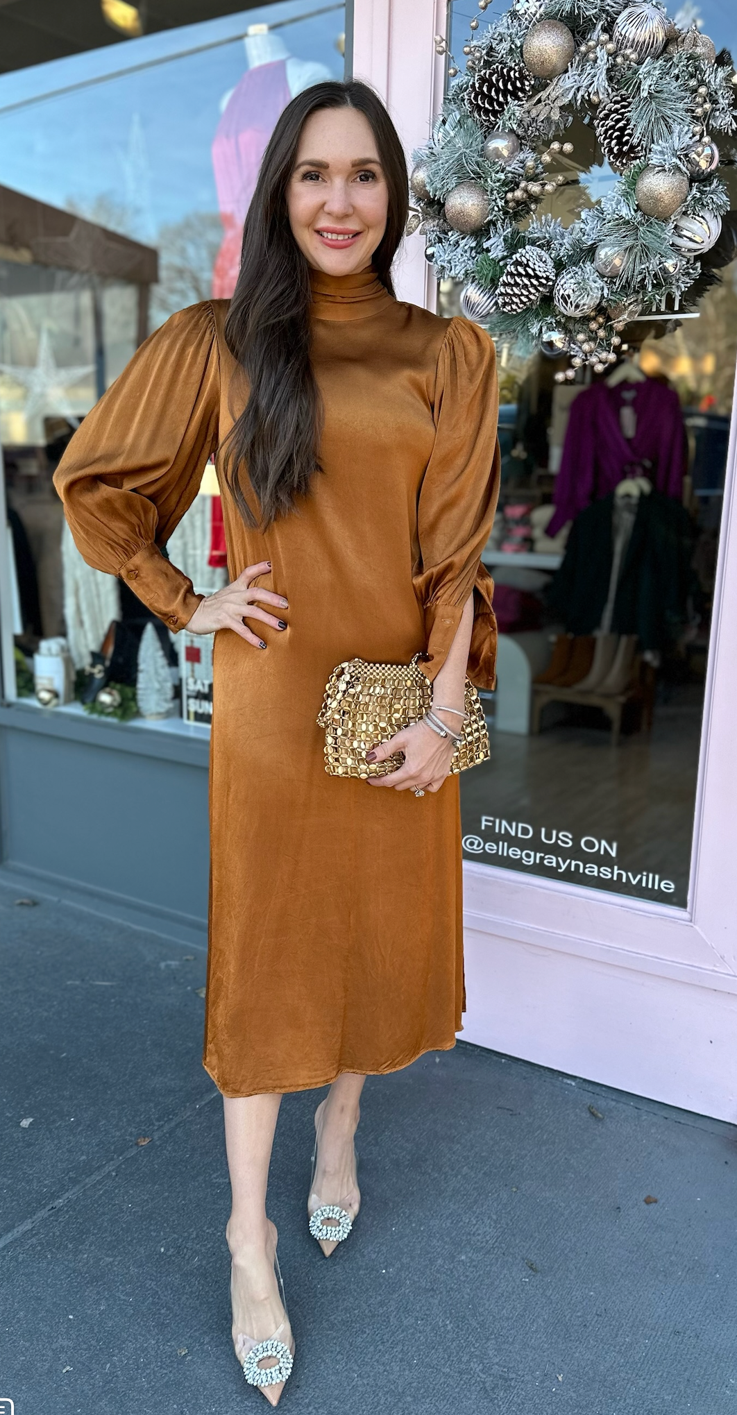 L/S TIE NECK MAXI