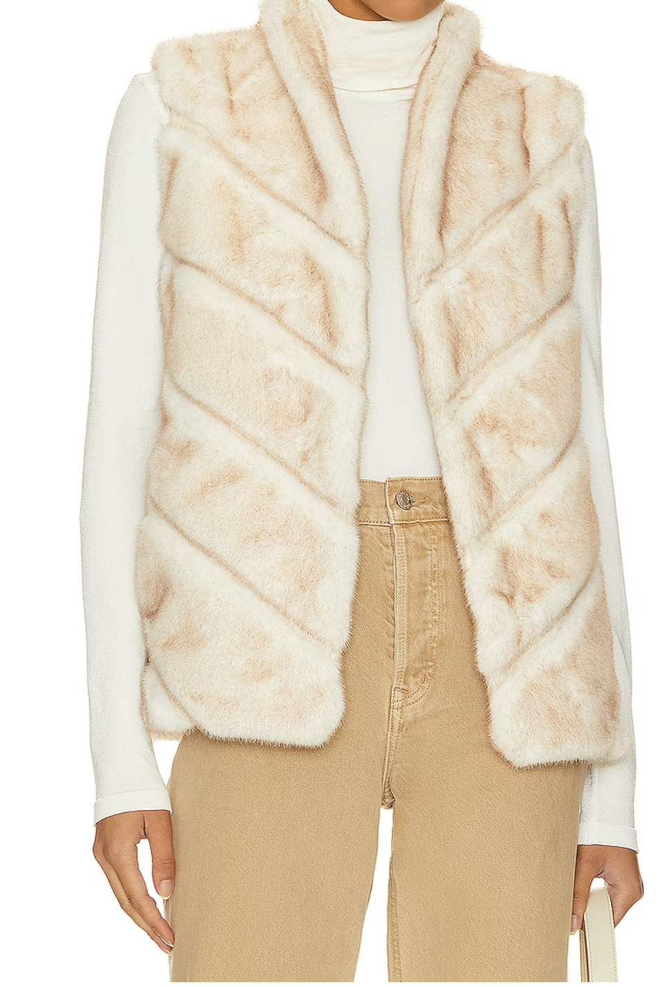 FAUX FUR OPEN FRONT VEST