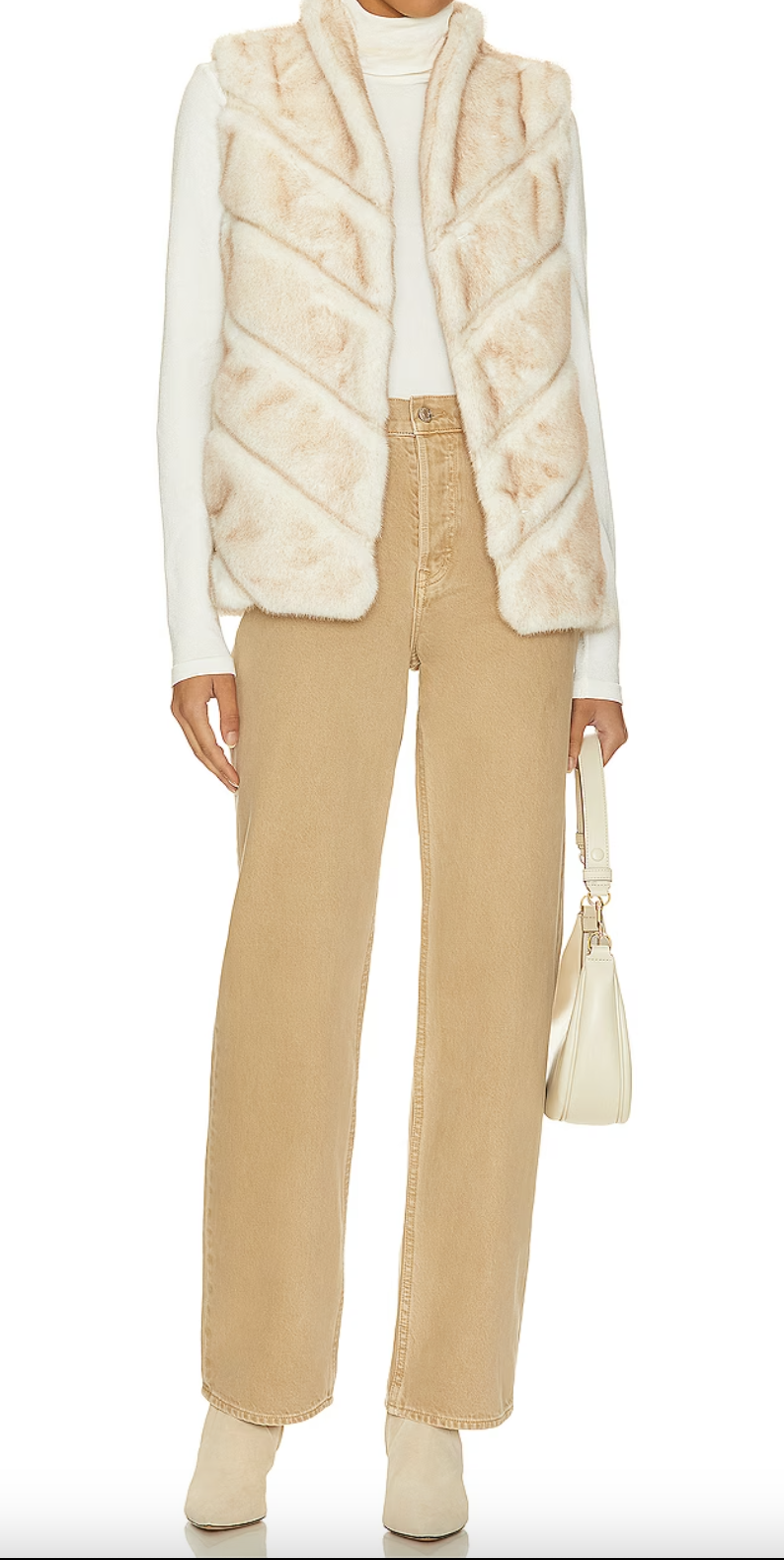 FAUX FUR OPEN FRONT VEST