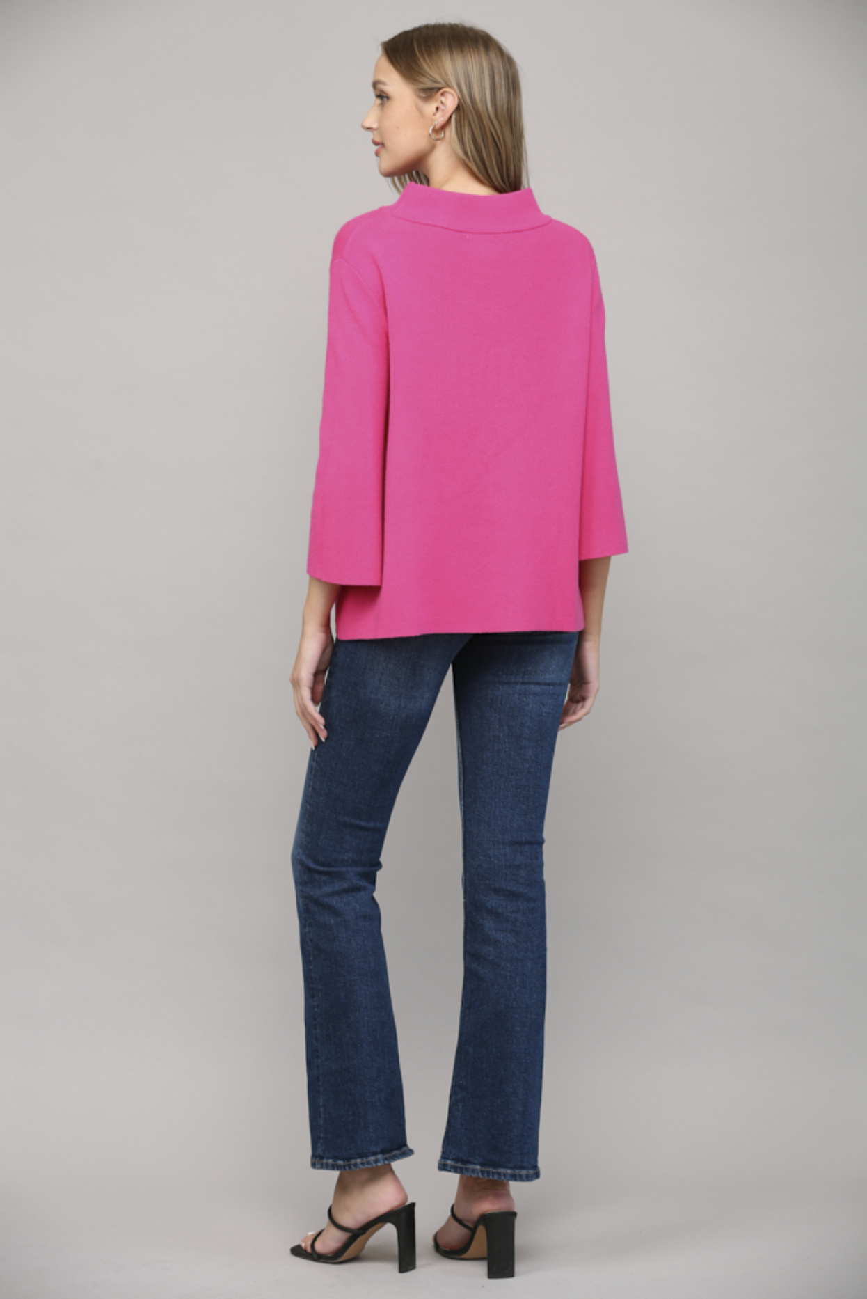 MOCK NECK BELL SLEEVE SWEATER