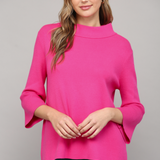 MOCK NECK BELL SLEEVE SWEATER