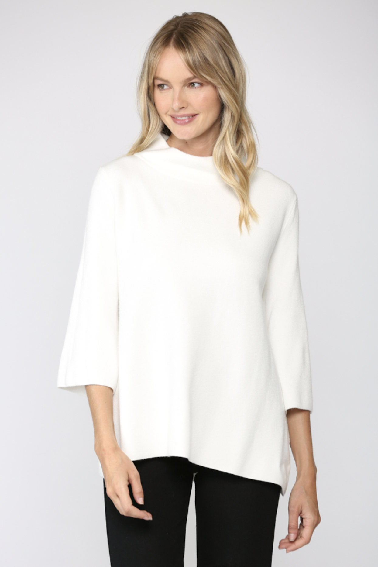 MOCK NECK BELL SLEEVE SWEATER