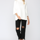 MOCK NECK BELL SLEEVE SWEATER