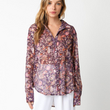 FALL FLORAL SHIMMER BLOUSE