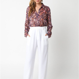 FALL FLORAL SHIMMER BLOUSE