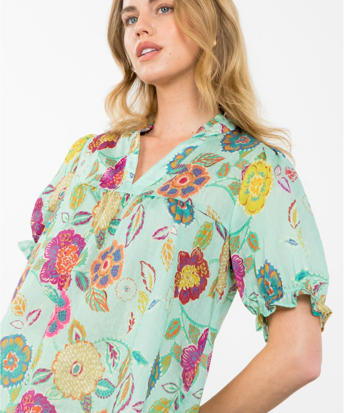 SSLV FLORAL PRINT TOP