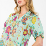 SSLV FLORAL PRINT TOP