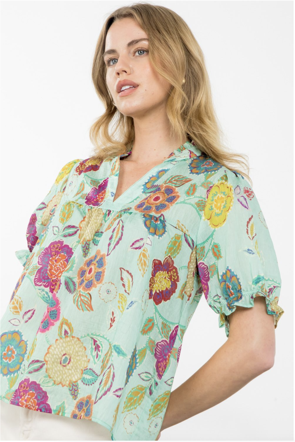 SSLV FLORAL PRINT TOP