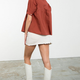 SSLV VNECK PEPLUM TOP