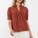 SSLV VNECK PEPLUM TOP