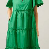 VNECK POPLIN TIERED MIDI (last one)