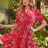 FLORAL BUTTON DOWN MINI DRESS