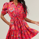 FLORAL BUTTON DOWN MINI DRESS