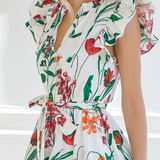 FLORAL RUFFLE MINI DRESS