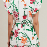 FLORAL RUFFLE MINI DRESS